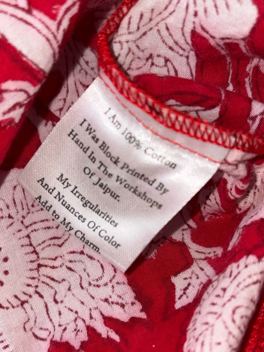 Anthropologie Mille May Red Zinnia Floral Print Ruffle Tie Neck Blouse - XXS +
